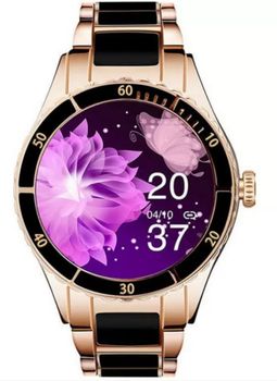 Smartwatch damski Rubicon Różowe złoto z czarnymi dodatkami RNCE82 Czarny (1).jpg
